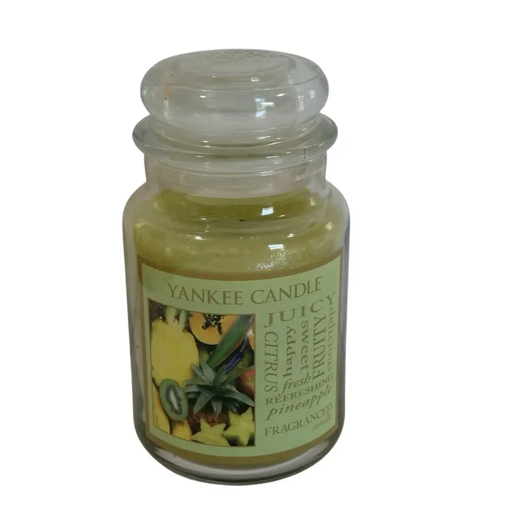 Yankee Candle Juicy, Citrus, Fruity, Refreshing Pineapple Candle Large Jar 22oz
